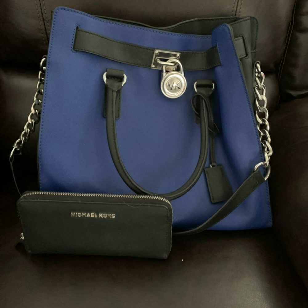 Large MK Hamilton 2-tone Tote w/ wallet
